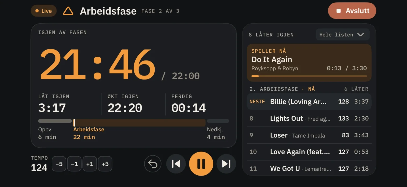 Beatform Studio på iPhone i liggende live-modus.
